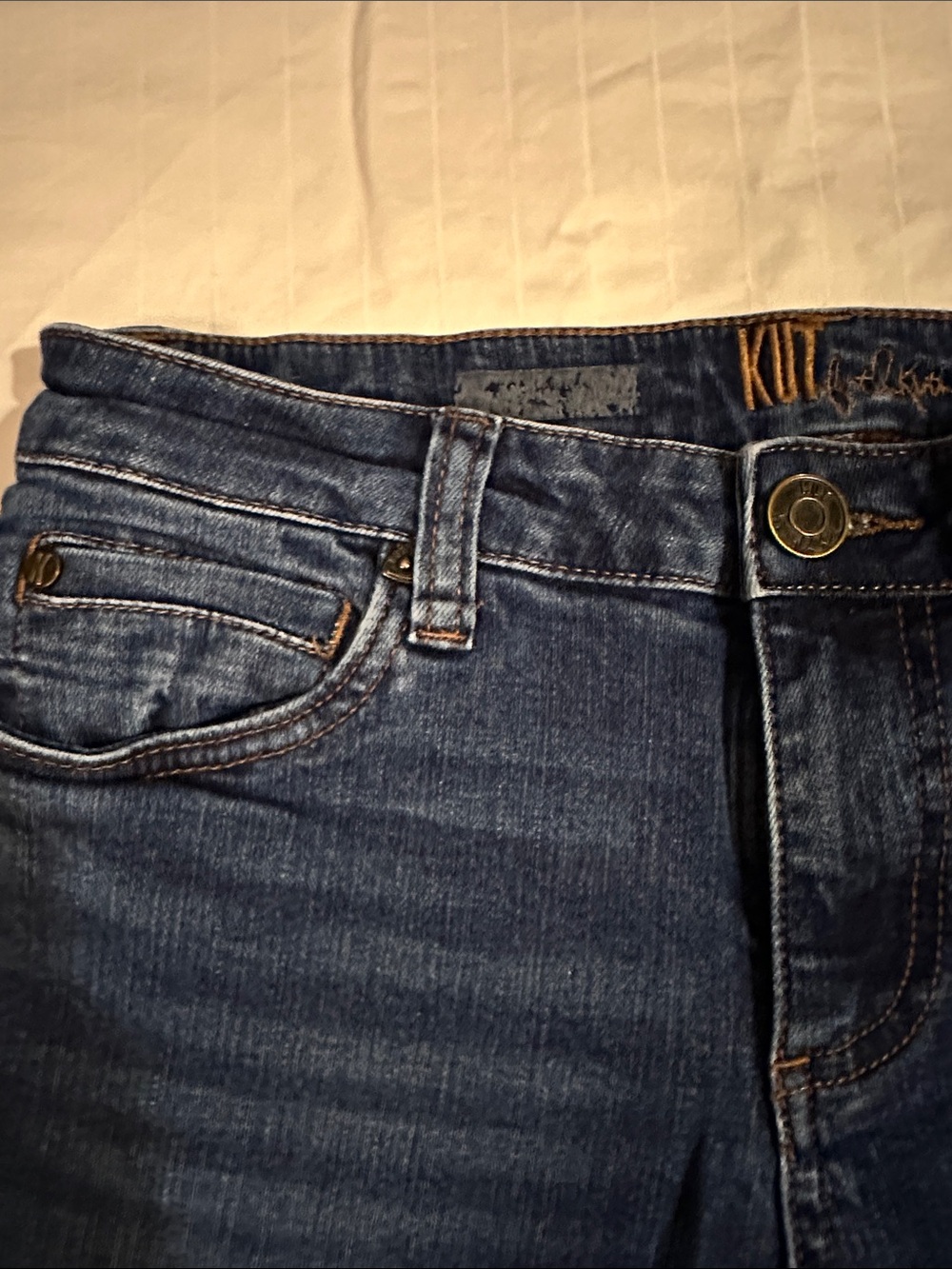 Kut from the Kloth Mid/Dark Indigo Ankle Jeans - Picture 3 of 9